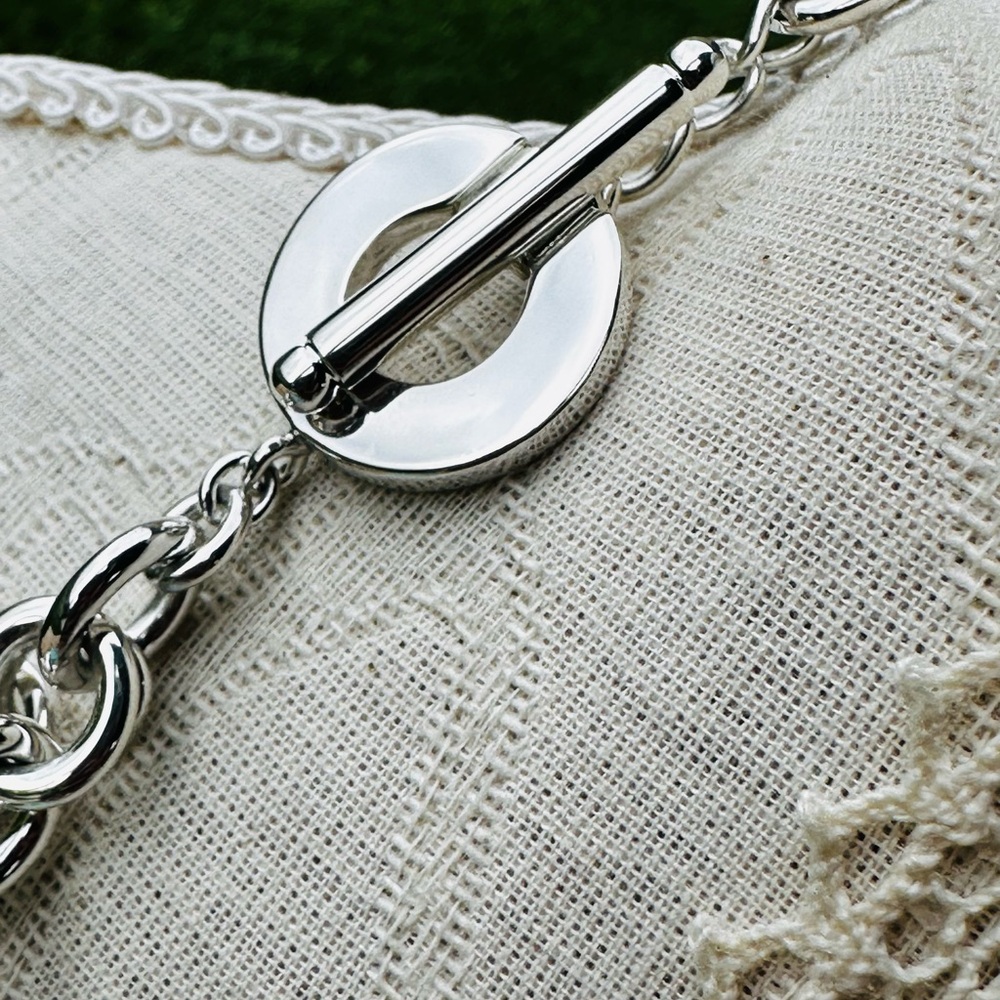 LONG 20" Tiffany & Co. XL Heart Tag Toggle Necklace in Silver - Picture 7 of 10